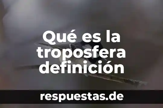 Qué es la troposfera definición