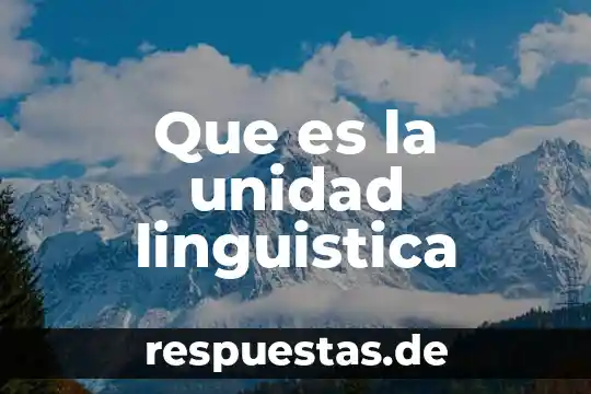 Que es unidad organisativa 3 Que es la unidad linguistica