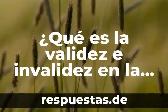 La validez es elemento o que es 7 ¿Qué es la validez e invalidez en la lógica?