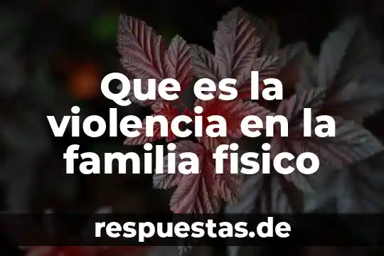 Qué es un fenómeno físico concepto 4 Que es la violencia en la familia fisico