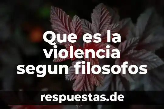 Que es la violencia segun filosofos