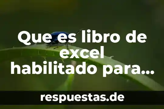 Que es el trueque libro historia 7 Que es libro de excel habilitado para macros