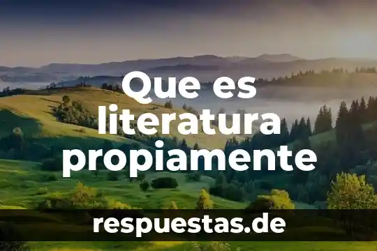 Argumento que es literatura 7 Que es literatura propiamente