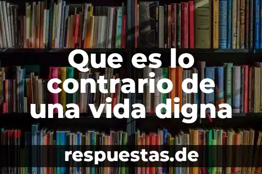 Que es lo contrario de una vida digna