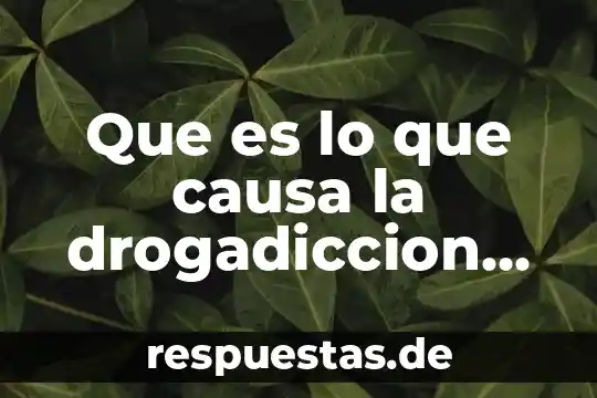 Que es lo que causa la drogadiccion en etica