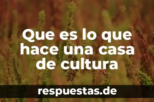 Que es lo que hace un presidente 6 Que es lo que hace una casa de cultura