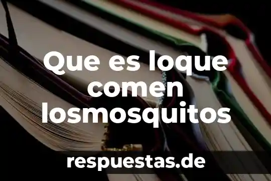 Que es loque comen losmosquitos