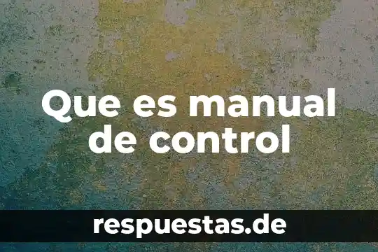 Que es el registro manual 3 Que es manual de control