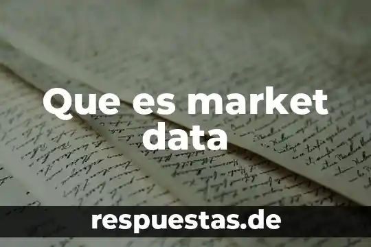 Que es market data