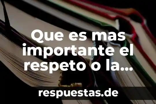 Que es el respeto en la relacion afectiva 3 Que es mas importante el respeto o la eficacia
