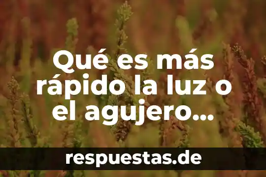 Que es la velocidad de la luz concepto 7 Qué es más rápido la luz o el agujero negro