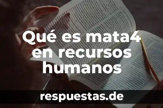 Que es ser asistente de recursos humanos 8 Qué es mata4 en recursos humanos