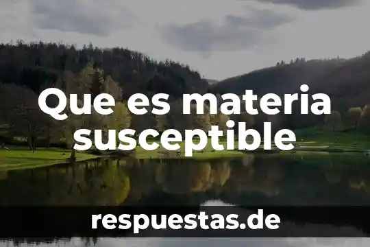 Que es materia susceptible