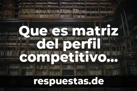 Que es ser competitivo en el mercado 4 Que es matriz del perfil competitivo segun kepner