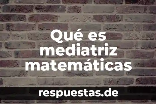 Qué es conocimiento en matemáticas 6 Qué es mediatriz matemáticas
