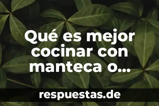 Qué es manteca y grasa animal 4 Qué es mejor cocinar con manteca o aceite