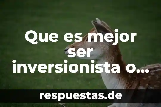 Que es mejor ser inversionista o accionista