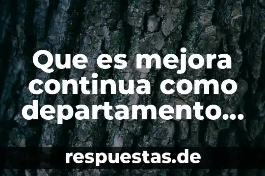 Que es una variable cunatitativa continua 5 Que es mejora continua como departamento en un restaurante