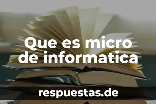 Que es micro de informatica