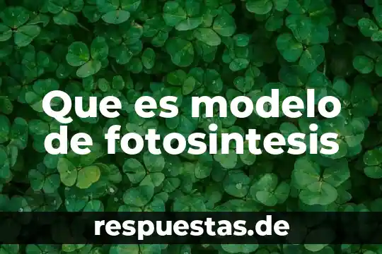 Que es un modelo de conocimiento 4 Que es modelo de fotosintesis