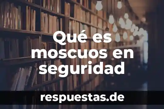 Que es existencia de seguridad 7 Qué es moscuos en seguridad