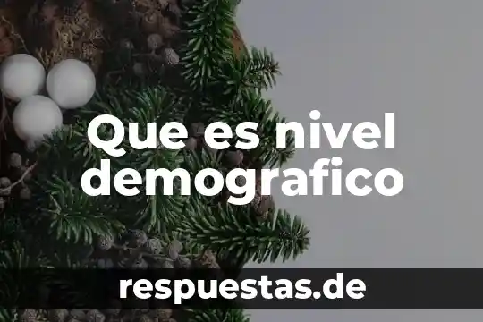 Qué es análisis demográfico 5 Que es nivel demografico