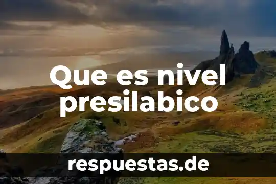 Que es conocimiento a nivel usuario 6 Que es nivel presilabico
