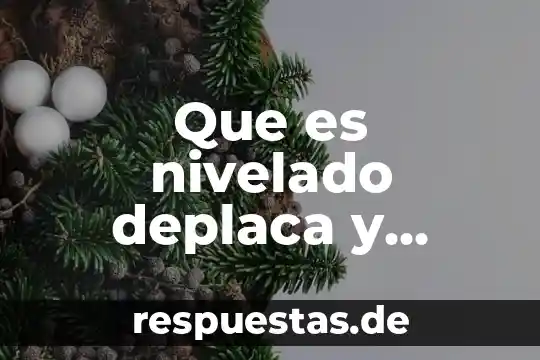Que es nivelado deplaca y prensa