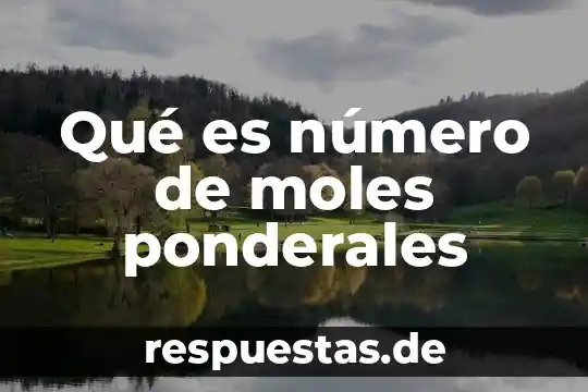 Qué es relacion disgrey 5 Qué es número de moles ponderales