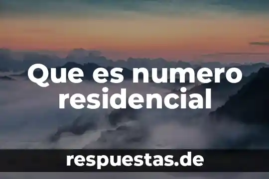 Número de evento que es 5 Que es numero residencial
