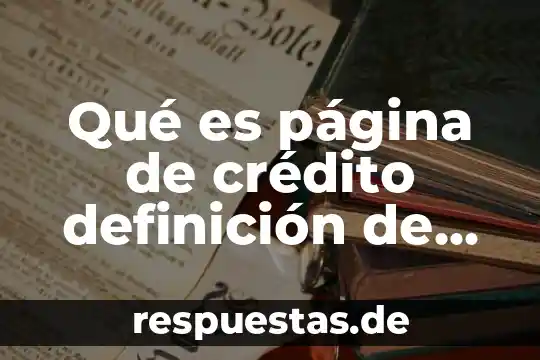 Qué es comprensión definición 8 Qué es página de crédito definición de libros