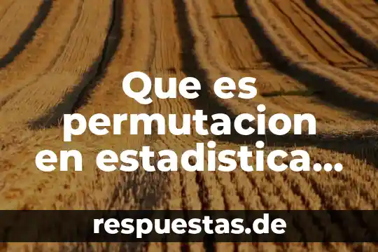 Que es permutacion en estadistica para niños