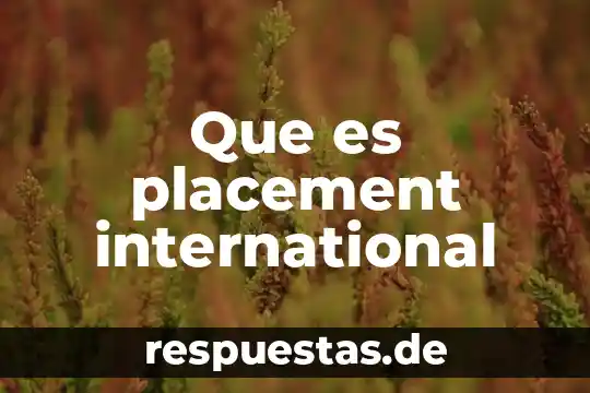 Que es placement international