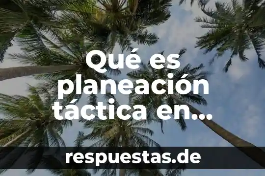 Planeacion tactica que es y ejemplos 7 Qué es planeación táctica en administración