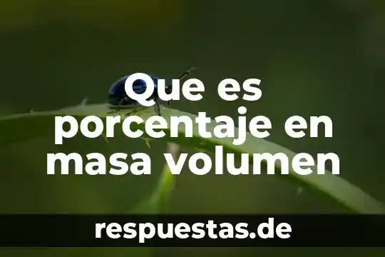 Que es porcentaje en masa volumen