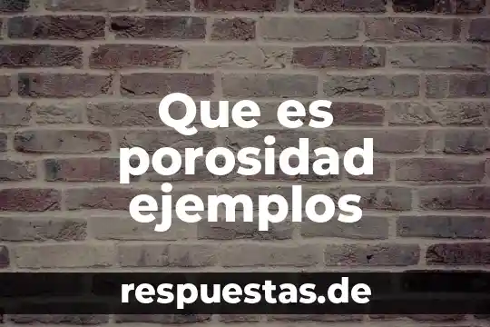 Que es porosidad ejemplos