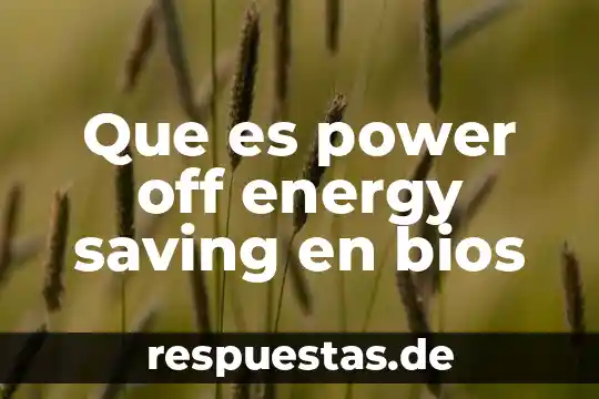 Que es power off energy saving en bios