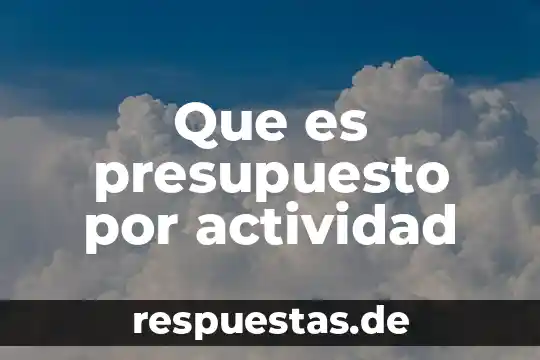 Que es la actividad secundaria y primaria 8 Que es presupuesto por actividad
