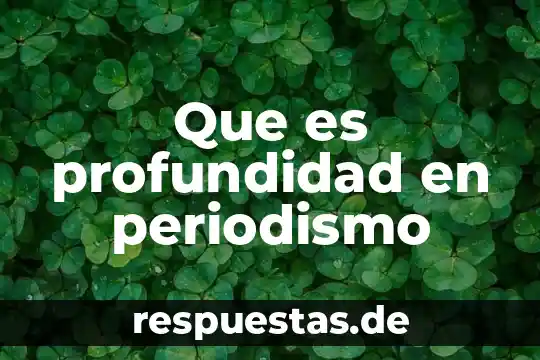 Que es profundidad en periodismo