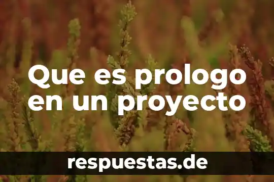 Que es lo que hace un prologo 6 Que es prologo en un proyecto