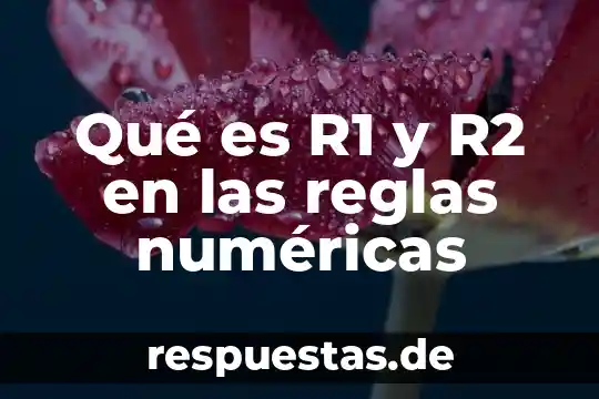 Que es número de matrícula universitaria 7 Qué es R1 y R2 en las reglas numéricas