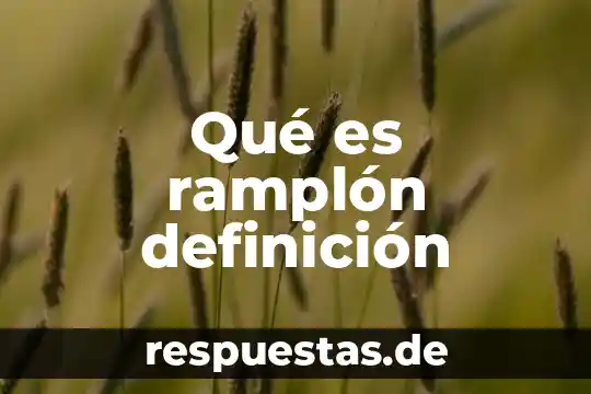 Que es el estambre de la flor definicion 3 Qué es ramplón definición