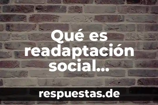 Que es el contexto social con autores 6 Qué es readaptación social definición