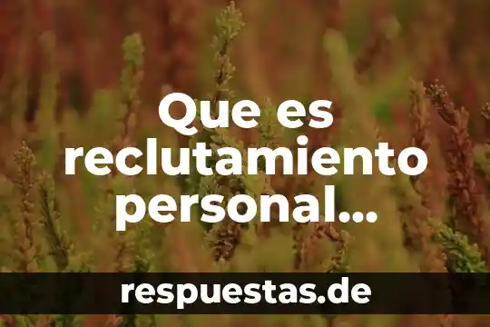 Que es reclutamiento personal externo