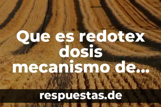 Que es la oxacilina mecanismo de accion 7 Que es redotex dosis mecanismo de acción dosis