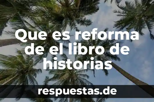 Que es reforma de el libro de historias