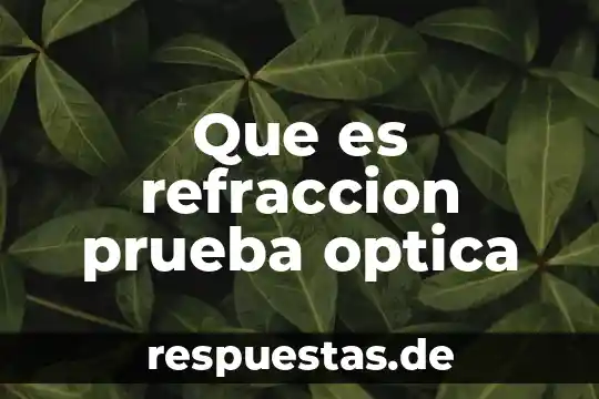 Historia sobre que es la óptica 6 Que es refraccion prueba optica