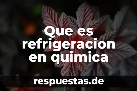 Que es un punto de red quimica 6 Que es refrigeracion en quimica
