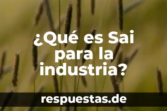 Qué es energía cinética 5 ¿Qué es Sai para la industria?