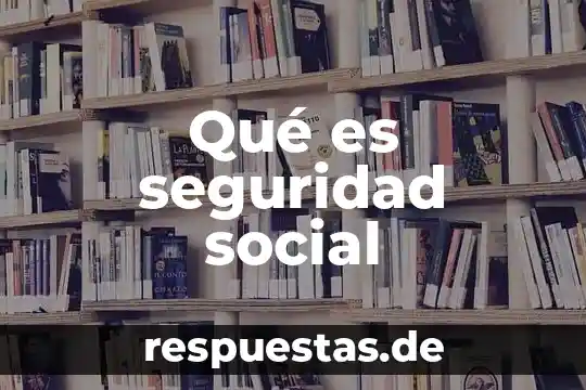 Qué es seguridad social